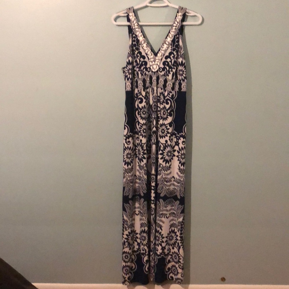 Women’s blue patterned maxi dress